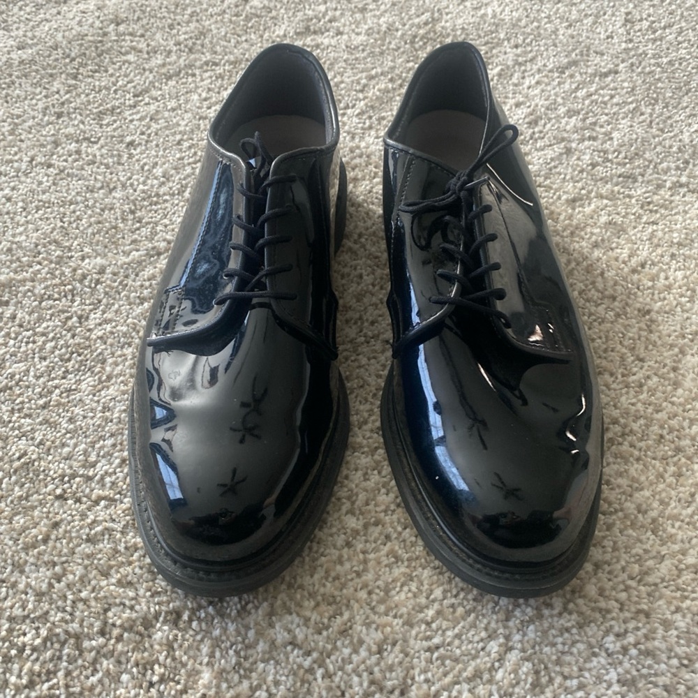 Bates Glossy Black Oxfords